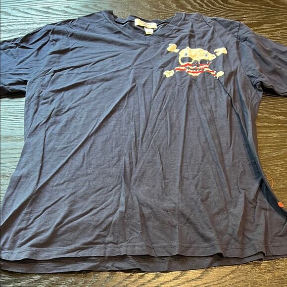 Blue Short Sleeve Tee with Graphic Design - Picture 1 of 4